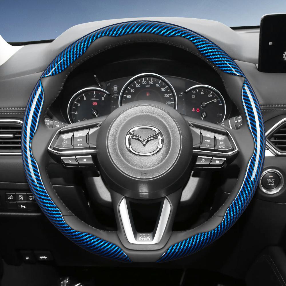 Geeignet für Mazda Lenkradabdeckung mit Carbonfaser-Textur, segmentiertes Schnellverschluss-Design, langlebig, für Cx-