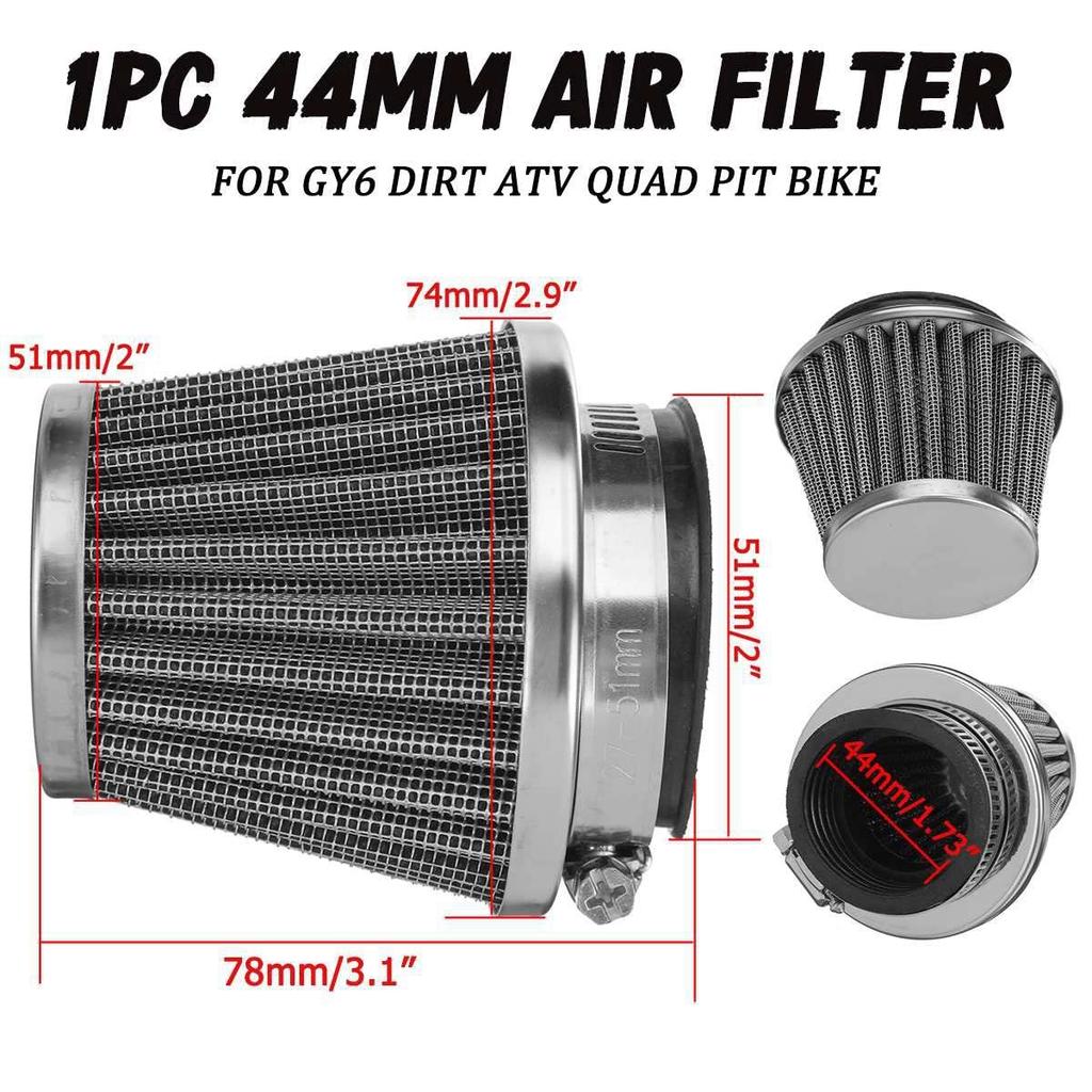 44MM Universal Motorcycle, Air Filter Element, Mushroom Headpod, Double Foam, Carburetor Air Filter, Intake