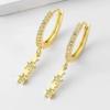 Punk Sterling Silver Star Stud Earring Rhinestone Glitter Circle Gold Color Earrings for Women Stylish Earrings 2025 Wholesale