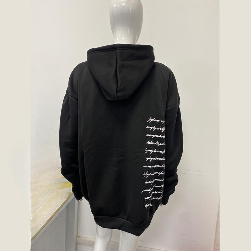 European and American Y2K Street Trend Retro Printed Long Sleeve Hoodie