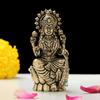 Handgjord Mässing Gudinna Laxmi Staty för Hemtempel | 2,5" Maa Lakshmi Figurin Idol Murti Heligt Symbol för Välstånd | Perfekt för Ritualer & Gåvor