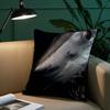 Shark Black Pillow Case Plush Fabric Soft Pillowcase Double Sided Print Sofa Cushion Cover Throw