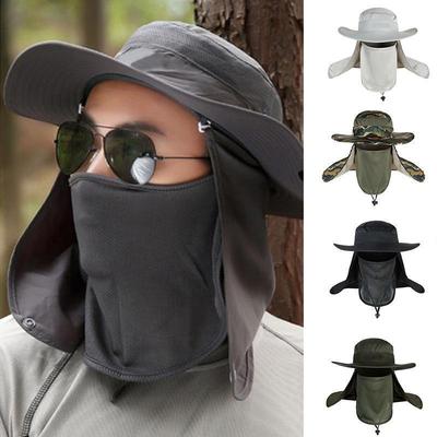 Unisex Outdoor Sport Fishing Hiking Hat UV Protection Face Neck Flap Sun Cap Waterproof and Quick-drying Fisherman Fishing Hats