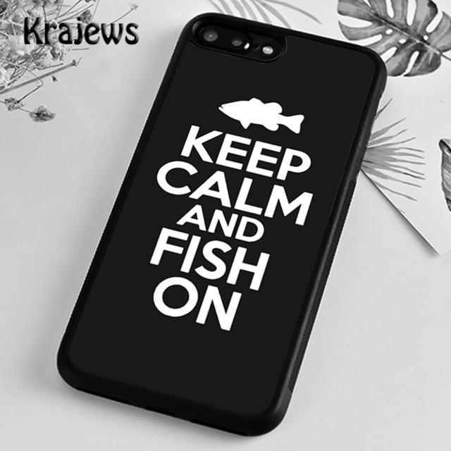 Krajews Keep Calm And Go Fishing Soft Phone Case Cover For iPhone 17 Air 16 15 14 plus 11 12 13 pro max coque Fundas