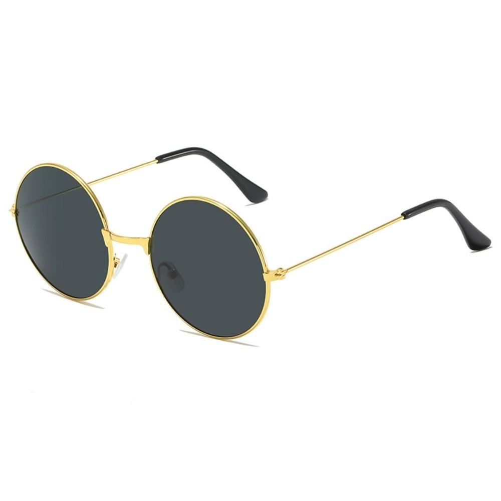 Metal Round-frame Sunglasses Hip Hop Candy Color Lens Circle Sun Glasses Anti UV Street Photography Women Eyewear