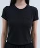 Yuseuteule Chest Pocket Short Sleeve T-Shirt (Black)