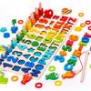 Kids Educational Montessori Math Toys Wooden Puzzle Sorting Numbers Magnetic Fishing Game For Toddler Early Study