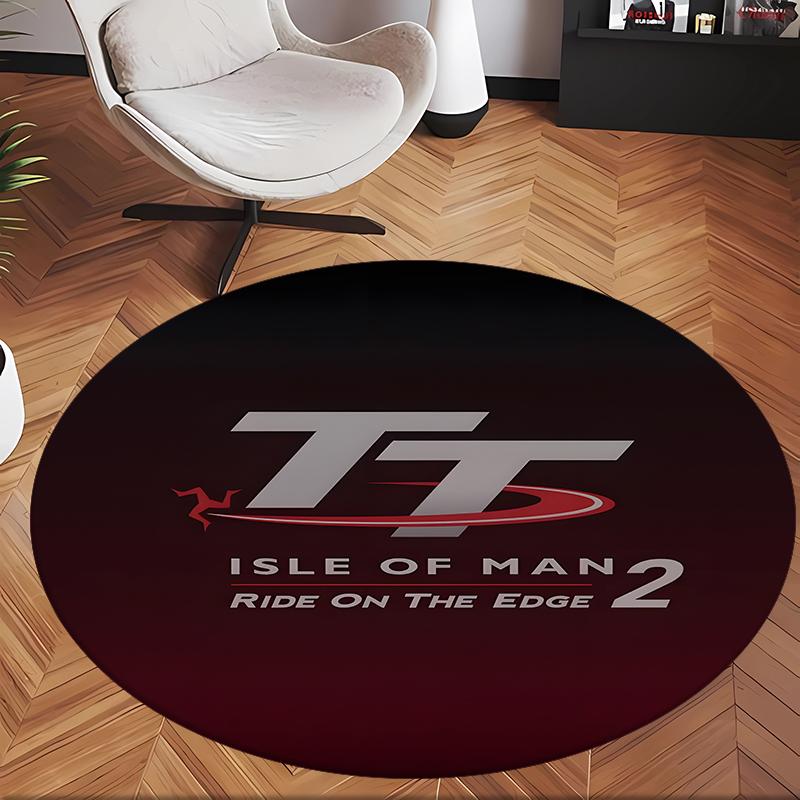 Lsle Of Man Tt (1) Round Office Rug Decorative Floor Rug for Office Bedroom Living Room and Home Space
