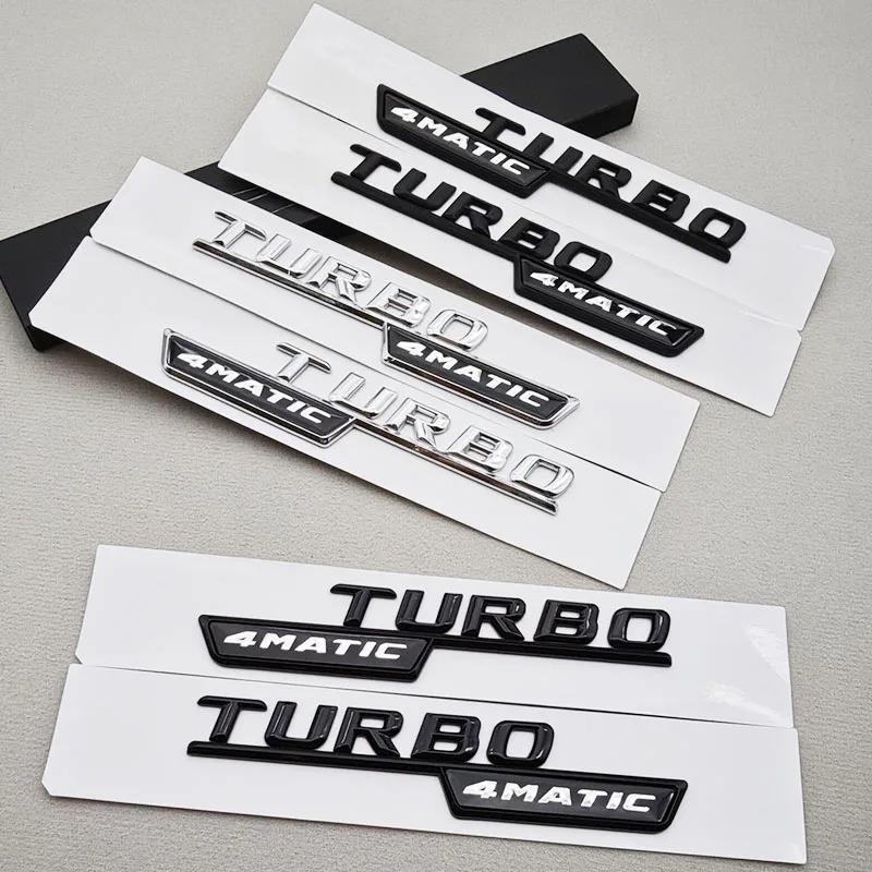 2pcs 3D ABS TURBO 4MATIC Car Letters Side Fender Trim Badge Emblem Sticker For Mercedes Benz AMG A45 A35 X247 W117 Accessories AT1