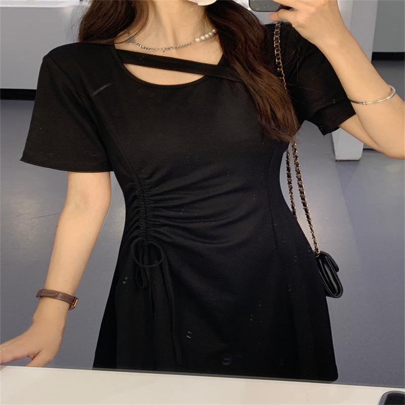 Women's Sweet Spicy Wind Short-sleeved Dress Spring Summer French Retro Holiday Travel Slim-fit Dress