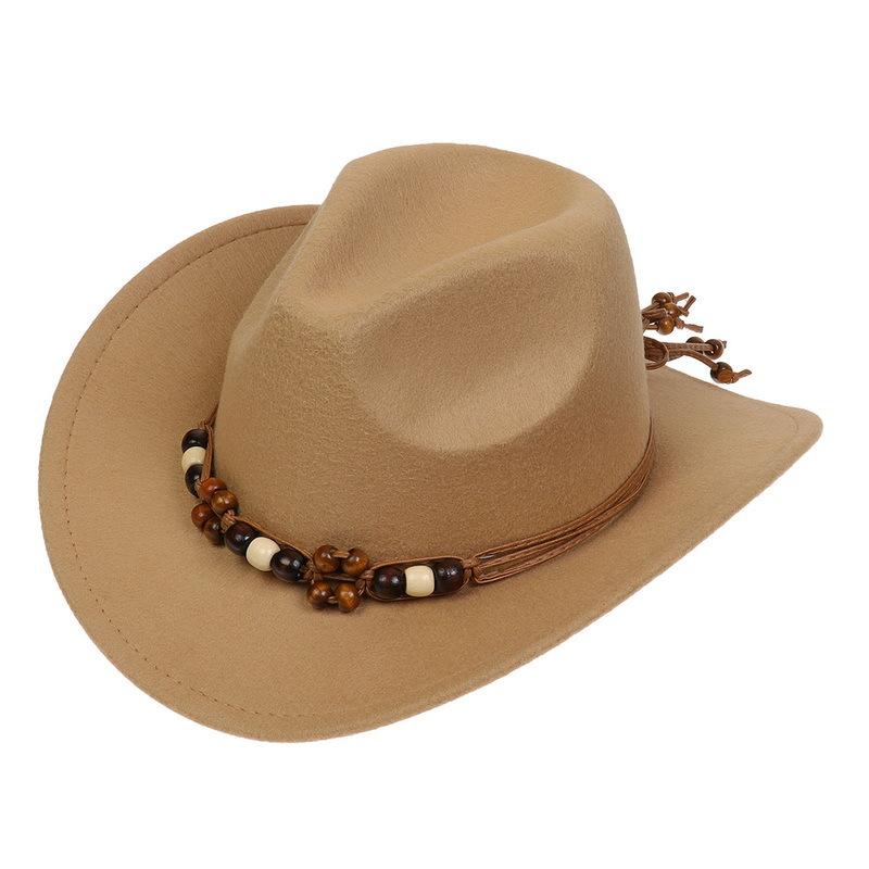 Western Cowboy Top Hat Spring And Autumn New Jazz Hat Big Brim Pentagram Belt Accessories Felt Hat Men And Women