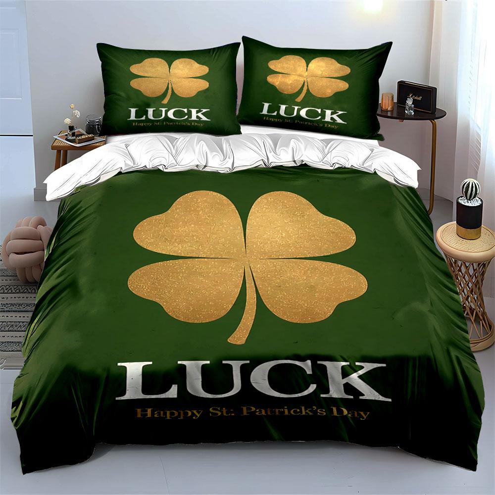 Luck Clover Bedding Set Bedding Duvet Cover Set Duvet Cover Pillowcases (1 * Duvet Cover 2 * Pillowcases, Without Duvet Insert)