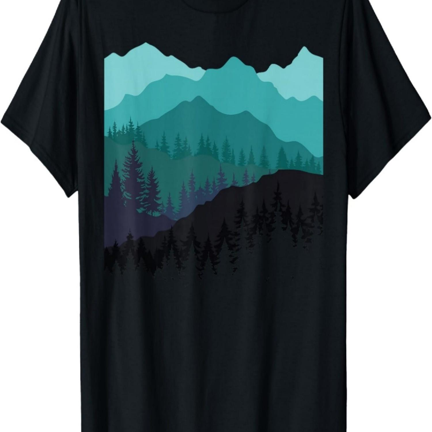 Timeless Mountain, Nature Trees and Forest T-Shirt(3) S