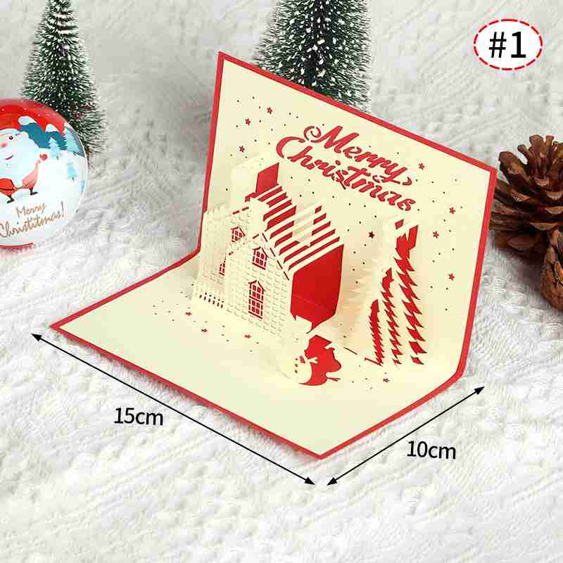 3D Christmas Tree Greeting Cards Desktop Decor Xmas Party Pop Up Card Postcard for Kids 2025 New Year Home Decoration Supplies