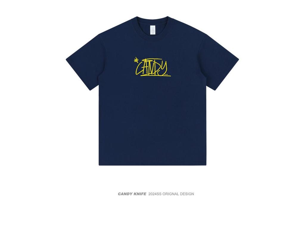 Summer 2024 Unisex Loose Fit Letter Print Short Sleeve Tee