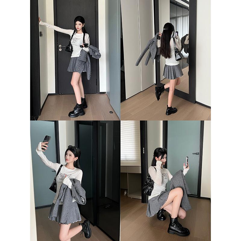 Da Mimi Same Sheepskin Version~ British Style Thick-soled Martin Boots Women's 2025 Autumn New Product Height-increasing Versatile Short Boots