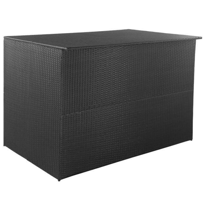 VidaXL Boîte de rangement de jardin noir 150x100x100 cm résine tressée 44245