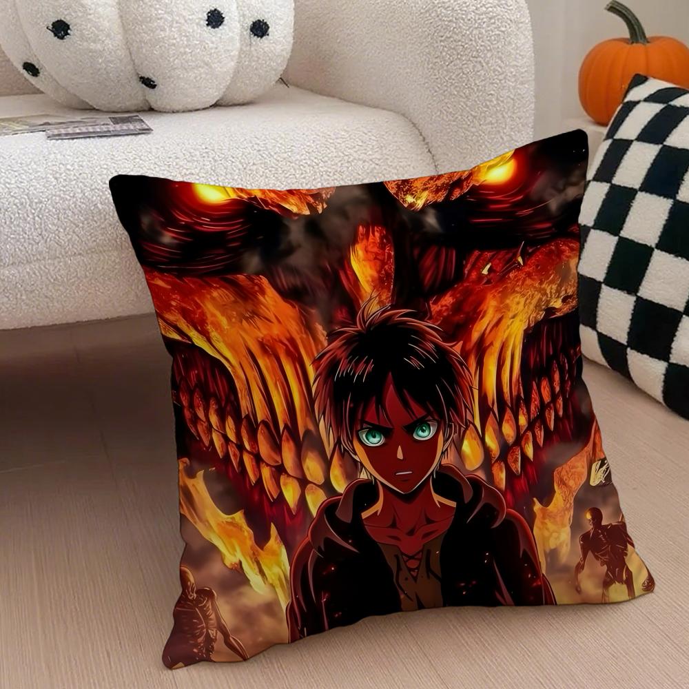 AAttack on Titan Cushion Cover Linen Pillow Case Soft Breathable Protective Couch Room Decoration