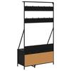Clothing Rack with Shelf Black Oak Effect 100 X 41 X 184 Cm