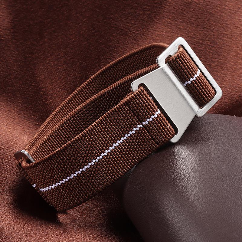18/20/22mm Nylon Geflochtenes Uhrenarmband Elastisches Nylonarmband Französische Truppen Fallschirmtasche Universelles Handgelenkband Männer Frauen Sportarmband