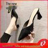 Spring 2025 Women's Chunky Heeled Pointed-Toe Mules - Cool, Stylish Fairy Style