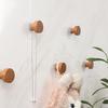 Nordic Sapele Wood No-Drill Coat & Hat Hooks - Wall-Mounted Decorative Wooden Kitchen & Wardrobe Hangers
