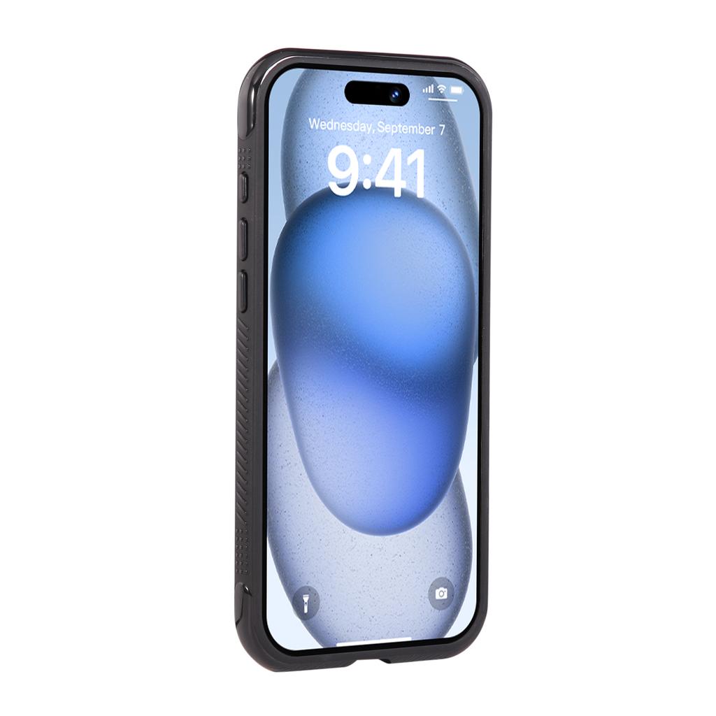 For iPhone 16 Pro Max Magnetic Case Stress Relief Kickstand TPU + PC Transparent Protective Phone Cover