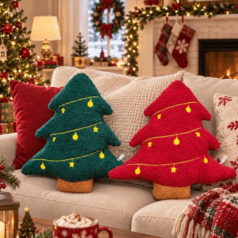 Soft Sofa Cushion Big Christmas Tree Plush Toy INS Christmas Throw Pillows Home Party Decoration