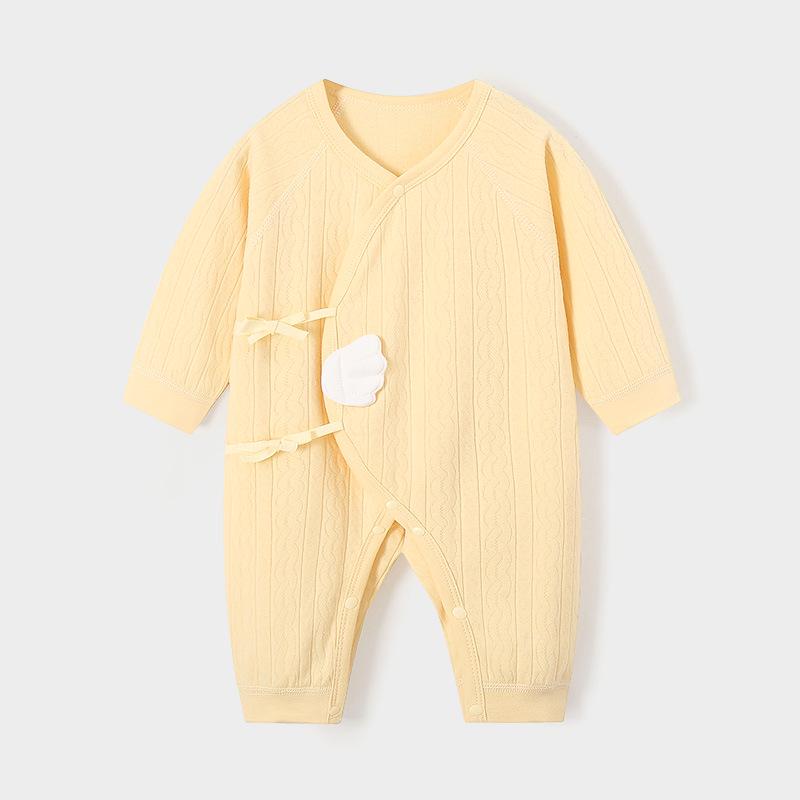 Angel Wing Strap Baby Onesie: All-Season Pure Cotton Newborn Bodysuit 59cm (3.5-6.9kg, 52-59cm)
