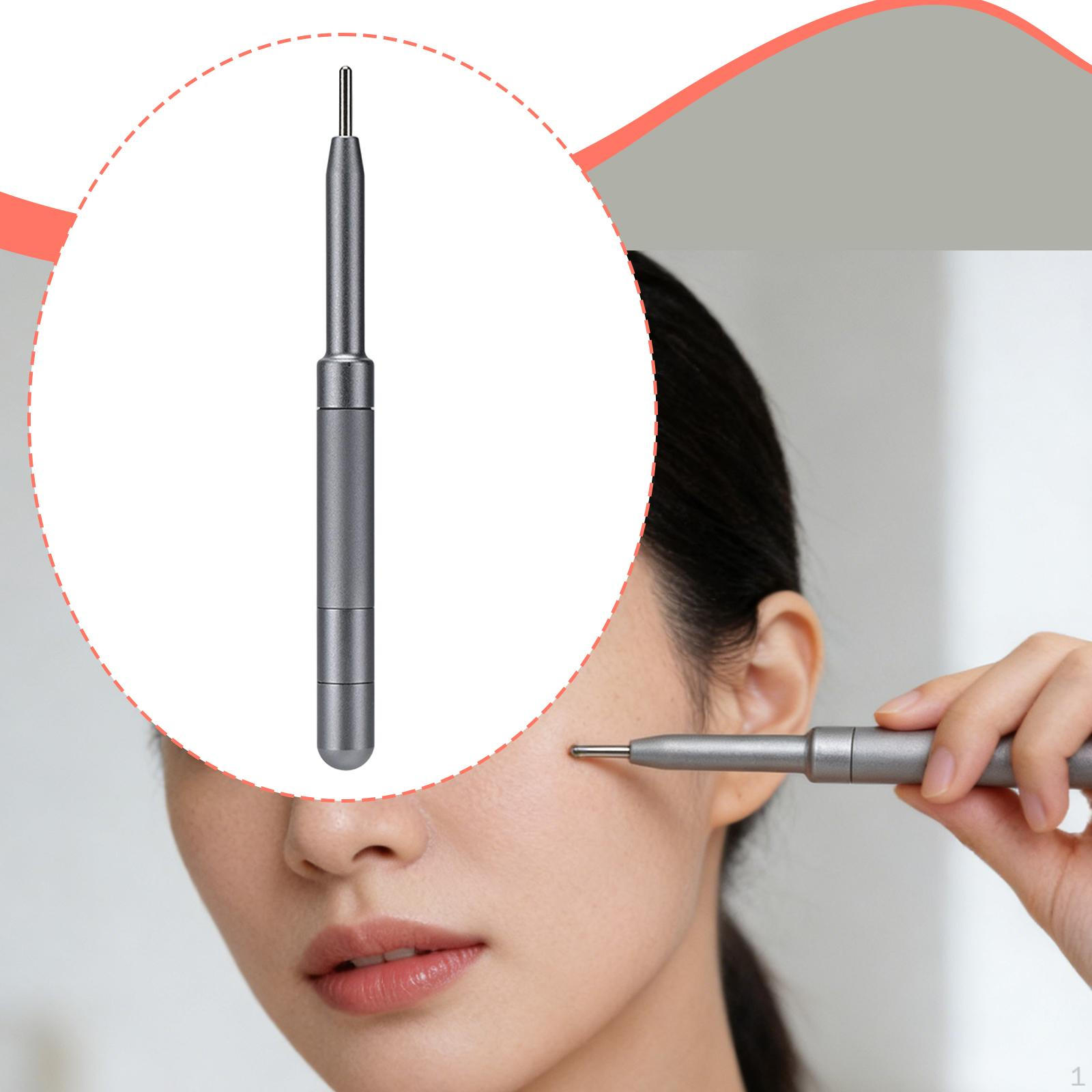 

Facial Reflexology Tool Portable Manual Pen Acupressure Points Aluminum Alloy Suitable for срібний