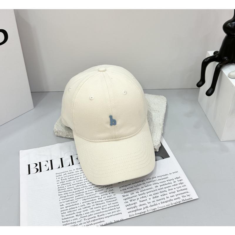 Baseball cap, hand-sewn hardware h letter soft top cotton cloth, thin sunshade, sunscreen cap, women's model