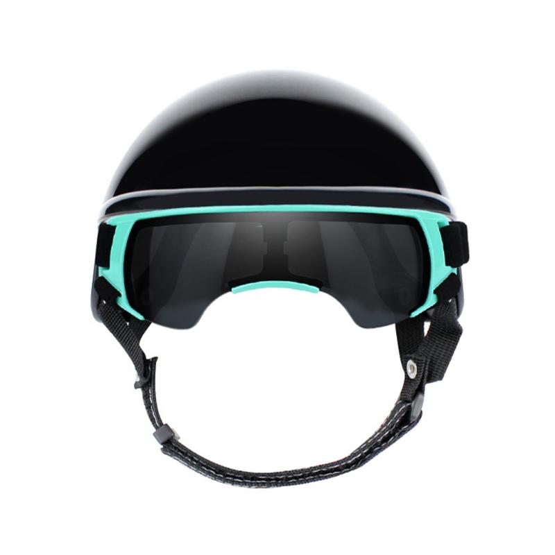 Wygodny Zestaw Kasku i Gogli Sportowych dla Psa z Amortyzacją Wstrząsów, Łatwy do Noszenia, do Aktywności na Świeżym Powietrzu, Wspinaczki Górskiej