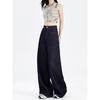 Spring and Autumn American Dark Blue Jeans Women's New Small High Waist and Thin Straight Loose Wide-leg Pants