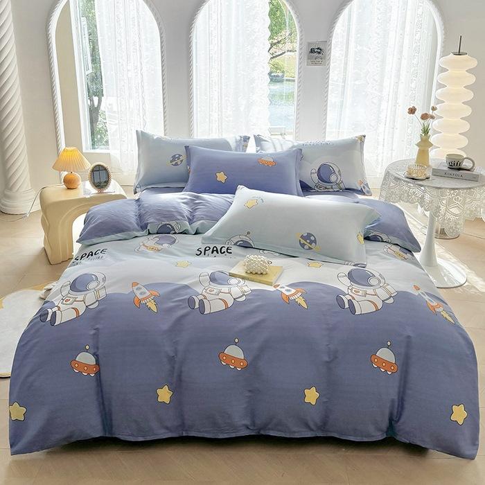 Μικρό Φρέσκο Βαμβακερό Καθαρό Βαμβάκι τεσσάρων τεμαχίων κοιτώνα Παπλωματοθήκη τριών τεμαχίων