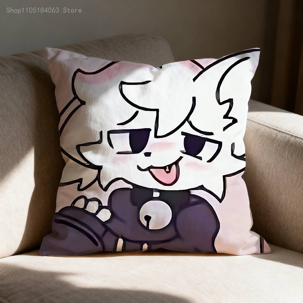 B-Boykisser Silly Cat Pillow Case For Sofa Decor Car Office Room Printing Cushion Cover Decorations and Protector