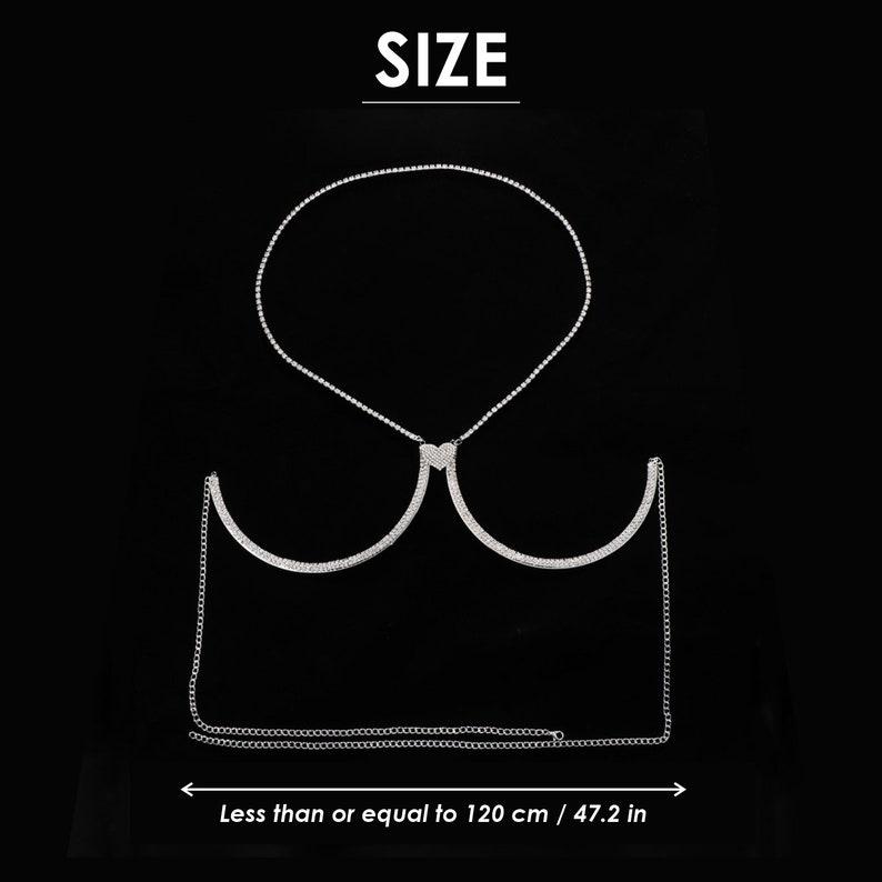 Brustbügel-BH, Brustschmuck, Strass-Brustkette, BH-Kette, Körperschmuck für Frauen