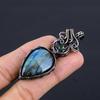 Labradorite & Mystic Topaz Pendant, Handmade Gemstone 999 Copper Wire Wrapped Pendant Antique Jewelry, For Gift Silver Jewelry