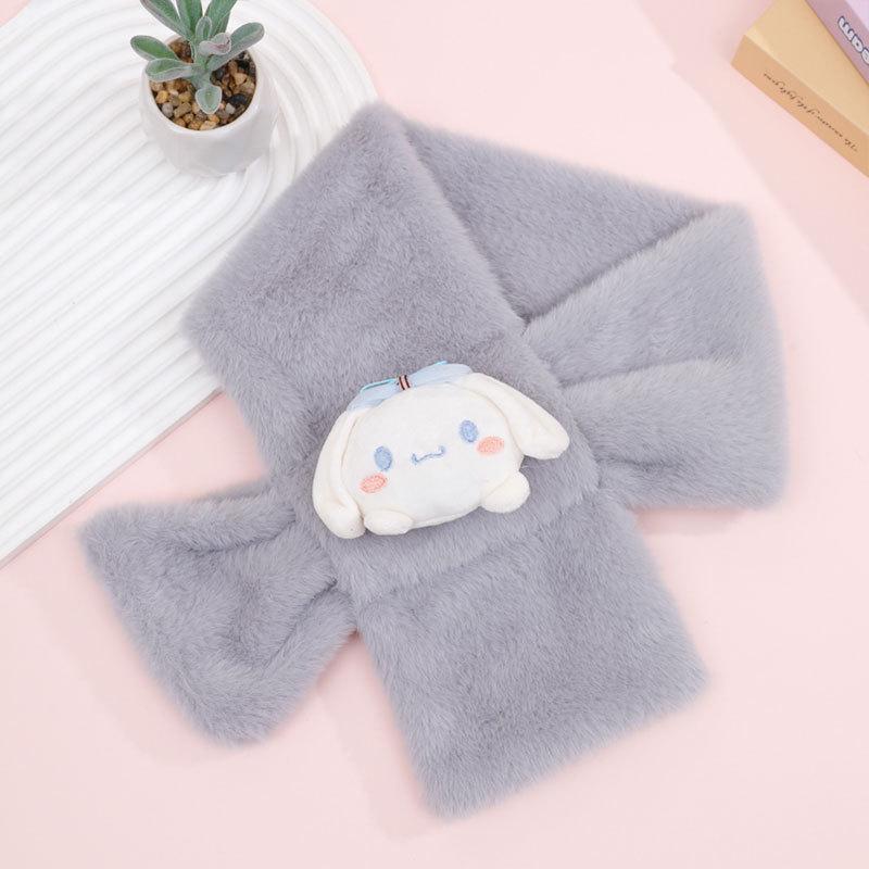 2025 Kinder Cartoon Plüsch Imitation Kaninchenfell Schal - Herbst/Winter Festlicher Nackenwärmer