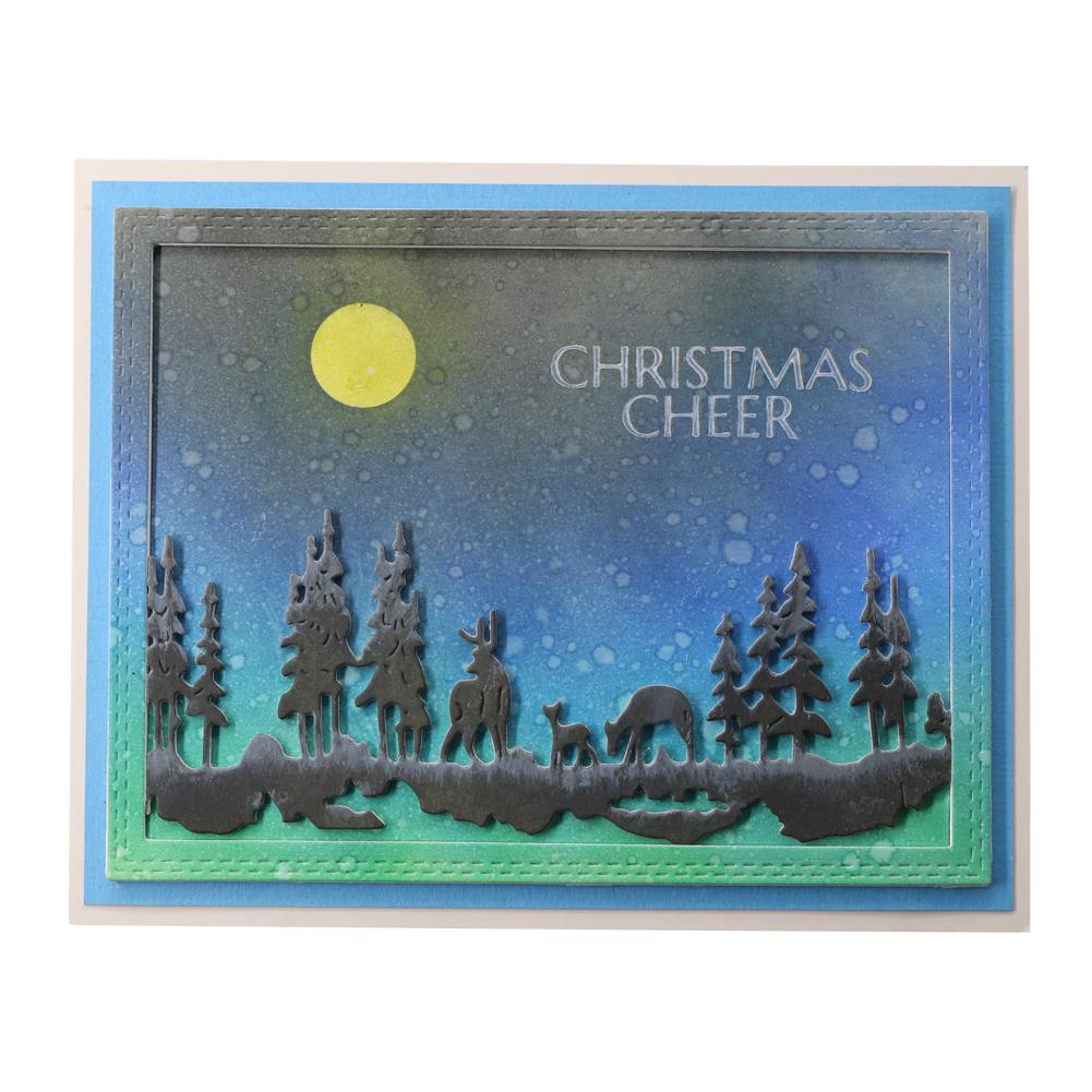 Reflection of Forest Animals Frame Metal Silvery Stencil Embossing Cutting Dies For Diy Scrapbooking Paper Album Cards Making