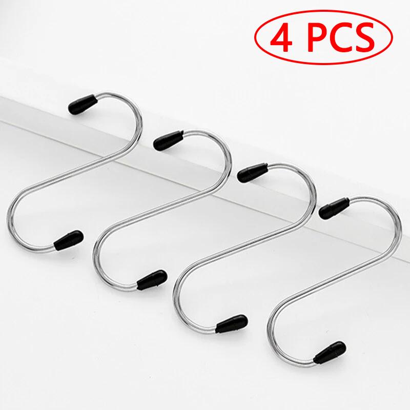 S-Shaped Hook Multifunctional 304 Stainless Steel Hook Household Kitchen Bathroom Clothes Towel Sorting Tool Storage Metal Hook