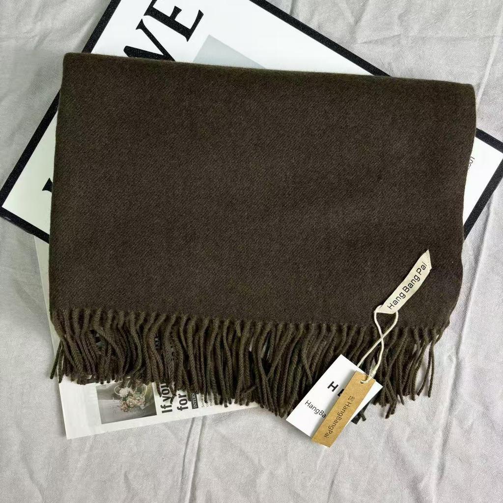 Schal im koreanischen Stil, einfarbig, Imitation Kaschmir, rot - Warm, vielseitig, modische Fransen für Herbst/Winter