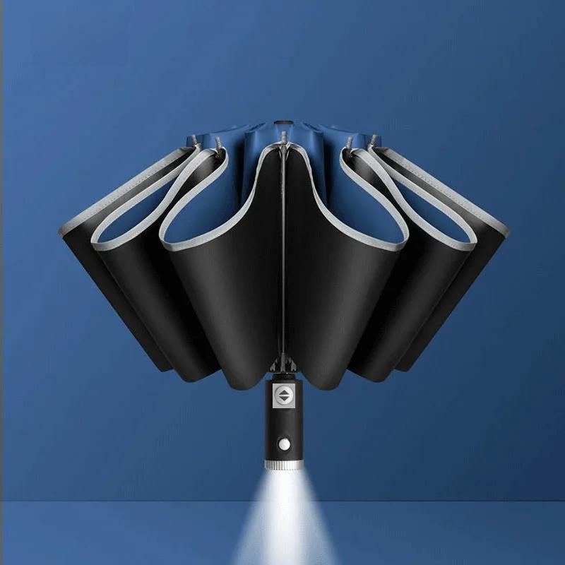 Automatic Adjustable LED Umbrella Anti-Uv Super Large Outdoor Car Rain Umbrella Business Sunny And Rainy Umbrella Wholesale