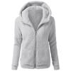 Frauen Kapuzenpullover Mantel Winter Warm Wolle Reißverschluss Mantel Baumwollmantel Outwear