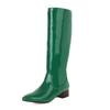 Fashion Autumn Winter Woman Boots Square Heel Knee-High Pointed Toe Patent Leather Boots Comfortable Low Heel Party Dress Dance Shoes