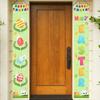 Happy Easter Porch Sign Banner Indoor Door Banner Easter Bunny Eggs Front Door Banner Easter Bunny Decoration For Indoor And
