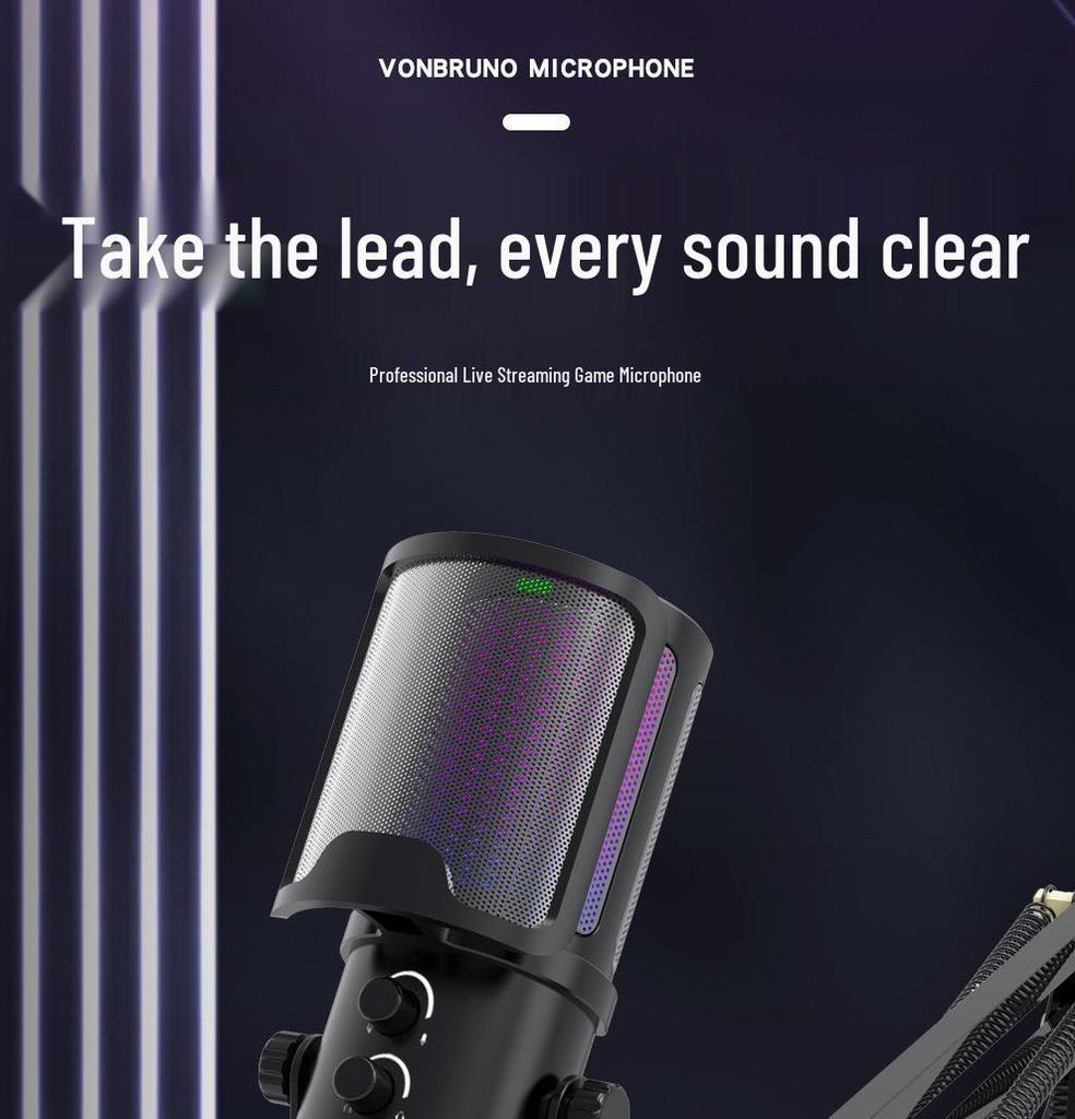 M16 RGB Esports USB Microphone for Mobile, Recording, and Live Streaming