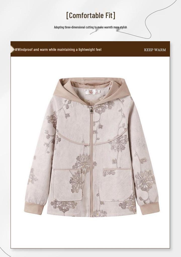 Spring & Autumn 2026 Jacket: Stylish Windbreaker for Middle-aged & Elderly Women