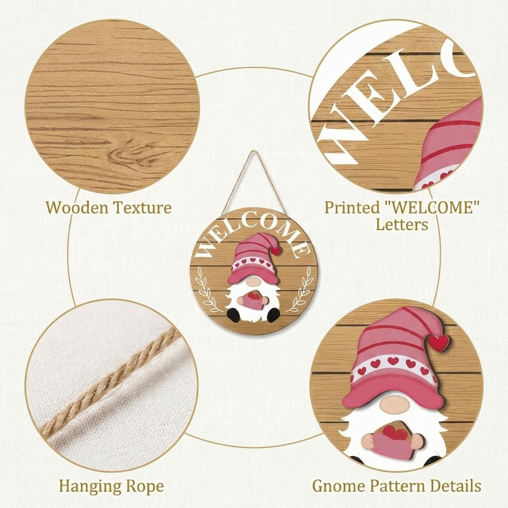 Interchangeable Wooden Gnome Decor Holiday Seasonal Gnome Decorations With Magnet Pieces And Detachable Hats Changeable Welcome Sign For Home