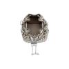 Fendi Mon Tresor FF Pattern Metallic Effect Detachable Shoulder Strap Bucket Bag Women Shoulder Bag Silver 8BS010APKVF1MZS