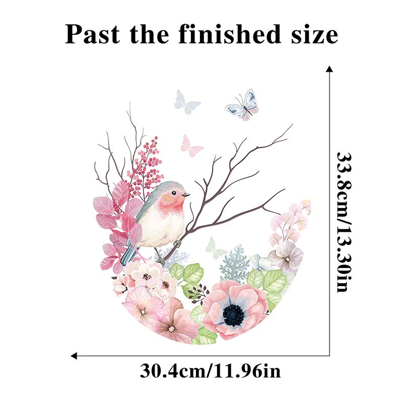 Toilet Stickers Flower Stickers Bathroom Self-adhesive Painting Waterproof Stickers Toilet Cover Bathroom Walls Flower Stickers